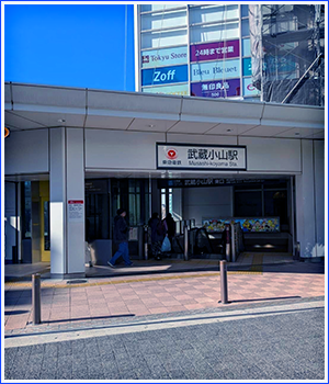 武蔵小山駅東口から Fit Mate武蔵小山店への道順1：パルム商店街方面へ進む